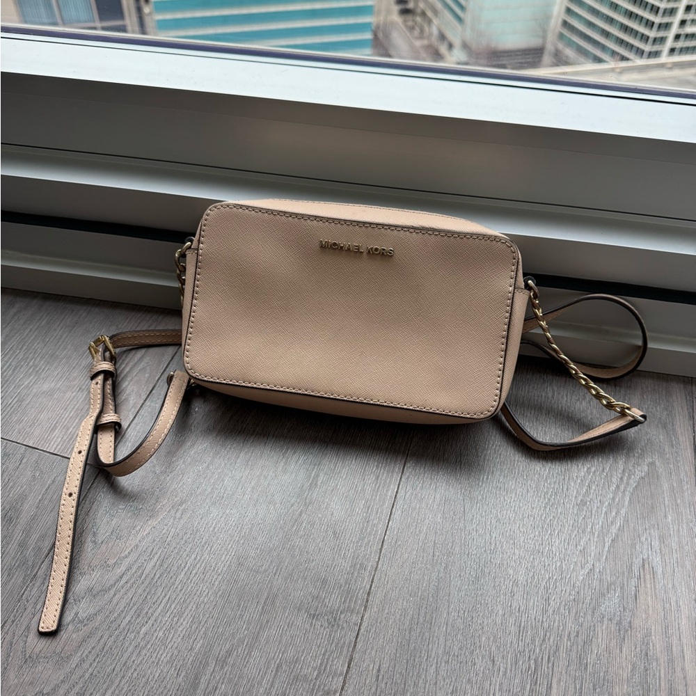 Michael Kors Tan / Light Pink Crossbody Bag